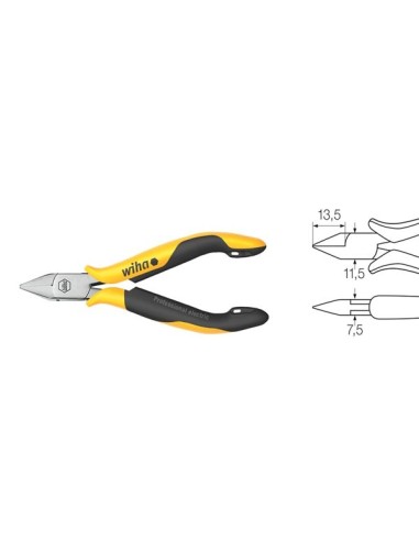 Wiha Diagonal cutters Professional ESD wide, pointed head without bevelled edge (26821) 115 mm