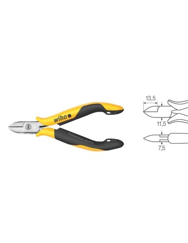 Wiha Diagonal cutters Professional ESD wide, semi-rounded head with bevelled edge (26831) 115 mm