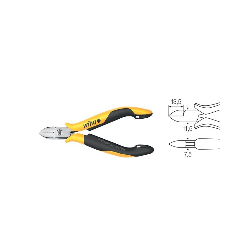Wiha Diagonal cutters Professional ESD wide, semi-rounded head with small bevelled edge (26832) 115 mm