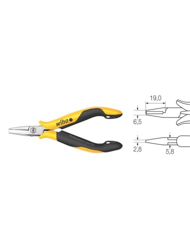 Wiha Pince coupante devant Professional ESD Tête étroite coupe semi-rase (26839) 110 mm