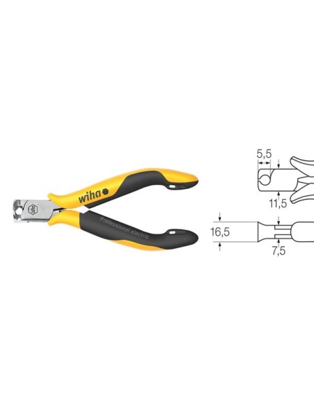 Wiha End cutting nippers Professional ESD wide head with small bevelled edge (26840) 115 mm