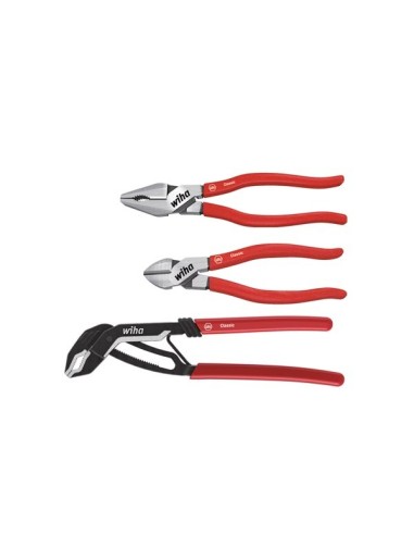 Wiha Pliers set Classic High-leverage combination pliers, water pump pliers, diagonal cutters 3-pcs. (26853)