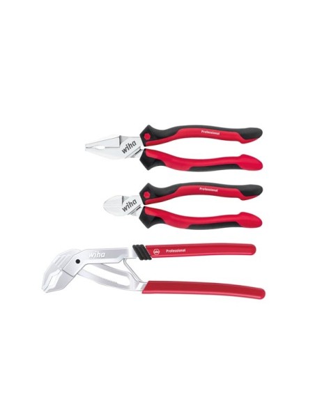 Wiha Pliers set Professional High-leverage combination pliers, water pump pliers, diagonal cutters 3-pcs. (26854)