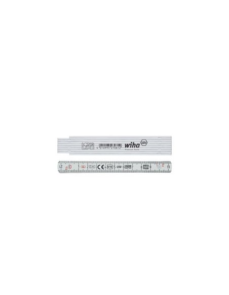 Wiha Mètre pliant Longlife® 1 m métrique, 10 branches (27062) blanc