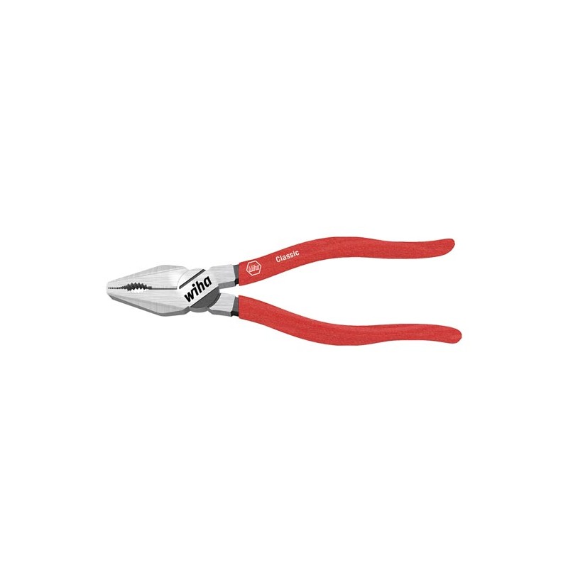 Wiha Combination pliers Classic with DynamicJoint® and OptiGrip with extra long cutting edge in blister pack (27336) 180 mm