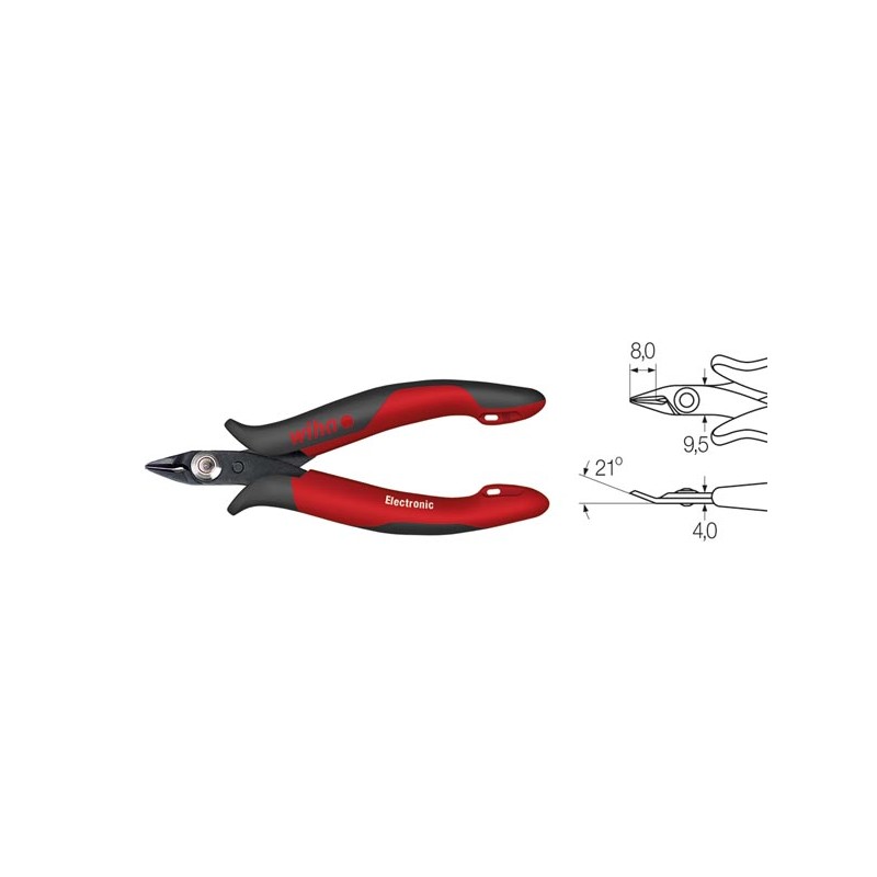 Wiha Diagonal cutters Electronic very narrow, pointed head without bevelled edge (27388) 118 mm