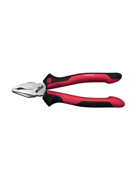 Wiha Kombizange Professional mit DynamicJoint® und OptiGrip mit extra langer Schneide in Blister (27399) 180 mm