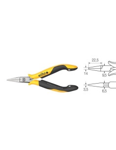 Wiha Flat-nose pliers Professional ESD Short, flat jaws...