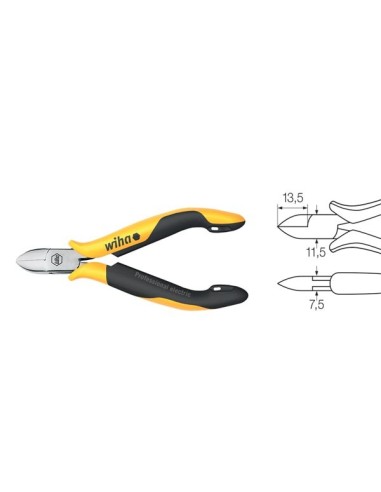 Wiha Diagonal cutters Professional ESD wide, semi-rounded head with small bevelled edge (27449) 115 mm