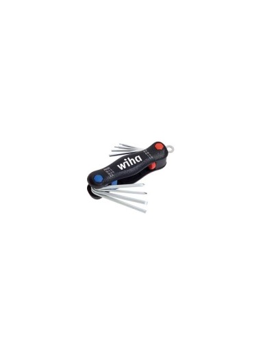 Wiha Multitool Mini PocketStar Fente, Phillips, six pans femelle, 8 pcs sous blister (27936)