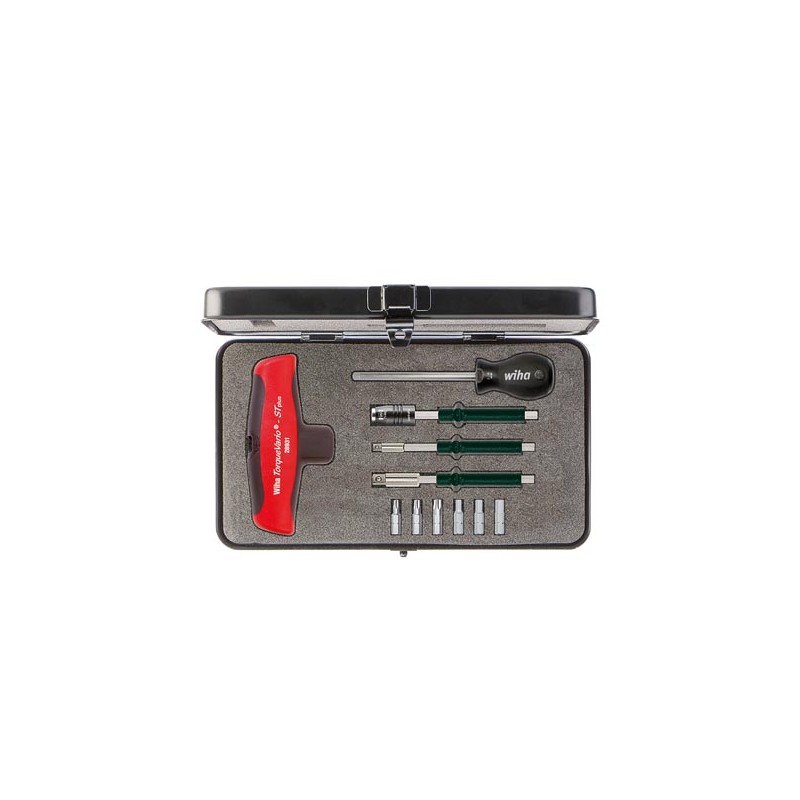 Wiha Torque screwdriver with T-handle set TorqueVario®-S T plus assorted, variably adjustable torque limit, 11-pcs. in box (2923