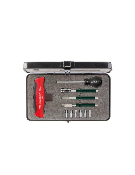 Wiha Drehmoment-Schraubendreher mit Quergriff Set TorqueVario®-S Tplus gemischt 11-tlg. variabel einstellbare Drehmomentbegrenzu