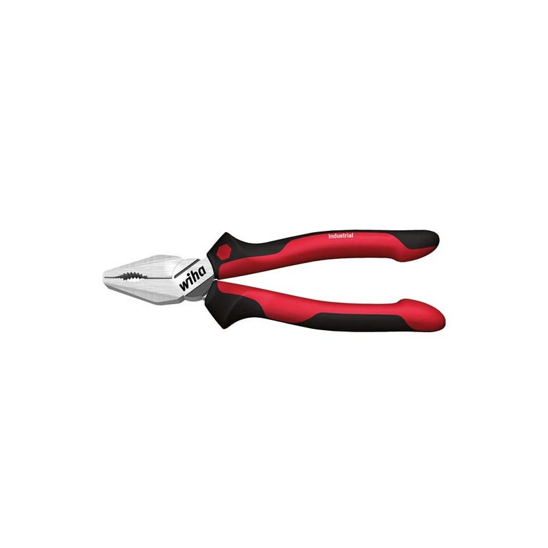 Wiha Combination pliers Industrial with DynamicJoint® and OptiGrip with extra long cutting edge (30826) 180 mm