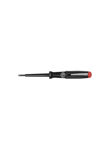 Wiha Spannungsprüfer 150-250 Volt Schlitz schwarz, mit Ansteckclip in Blister (31771) 3,0 mm x 60 mm