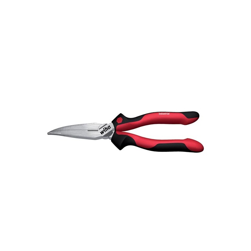 Wiha Industrial needle nose pliers with cutting edge curved shape, approx. 40° (32328) 200 mm