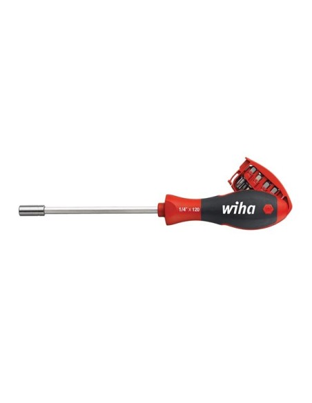 Wiha Schraubendreher mit Bit Magazin magnetisch TORX® mit 8 Bits, 1/4" in Blister (33008)