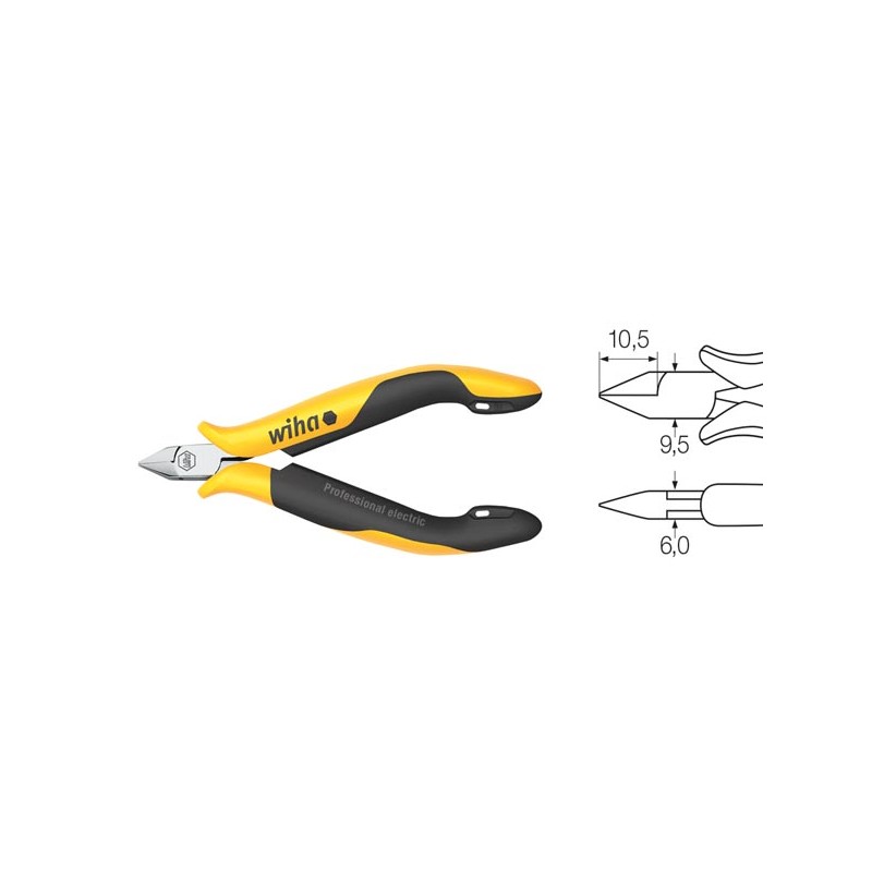 Wiha Diagonal cutters Professional ESD narrow, pointed head without bevelled edge (33521) 115 mm