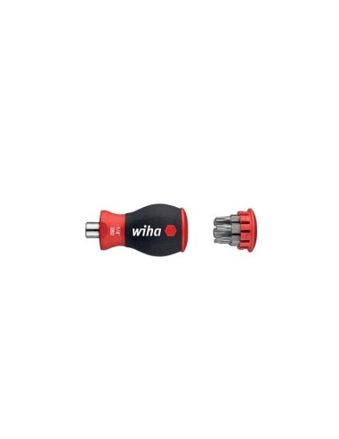 Wiha Schroevendraaier met bitmagazijn magnetisch TORX® met 6 bits, Stubby, 1/4" (33743)