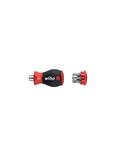 Wiha Screwdriver with bit magazine magnetic Slotted,...