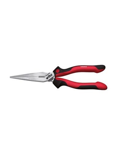 Wiha Industrial needle nose pliers with cutting edge straight shape in blister pack (34515) 200 mm