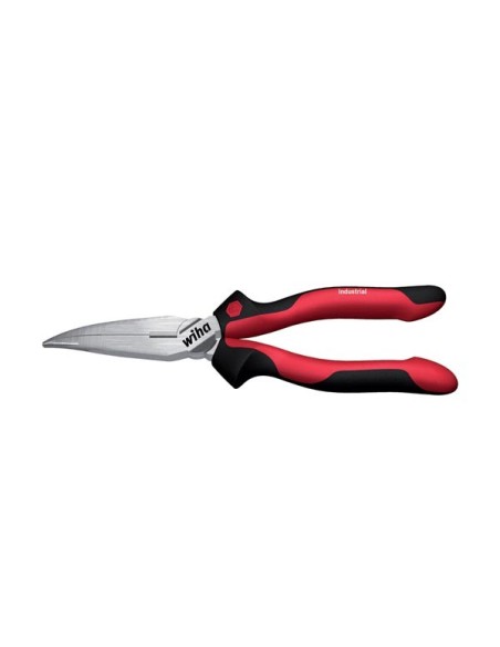 Wiha Industrial needle nose pliers with cutting edge curved shape, approx. 40° in blister pack (34569) 160 mm