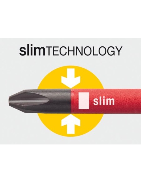 Wiha Screwdriver SoftFinish® electric slimFix electric PlusMinus/Phillips (35502) SL/PH1 x 80 mm