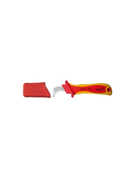 Wiha Cable stripping knife hooked blade with sliding shoe for round cable, in blister pack (36053) 200 mm