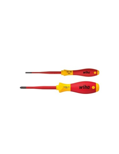 Wiha Schraubendreher Set SoftFinish® electric slimFix Schlitz, PlusMinus/Pozidriv 2-tlg. in Blister (36333)