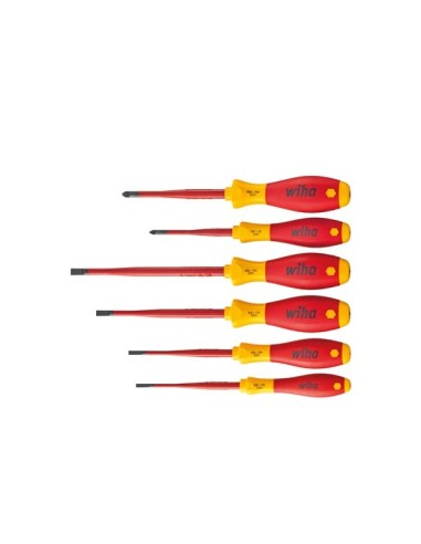 Wiha Jeu de tournevis SoftFinish® electric slimFix Fente, Pozidriv 6 pcs (36455)