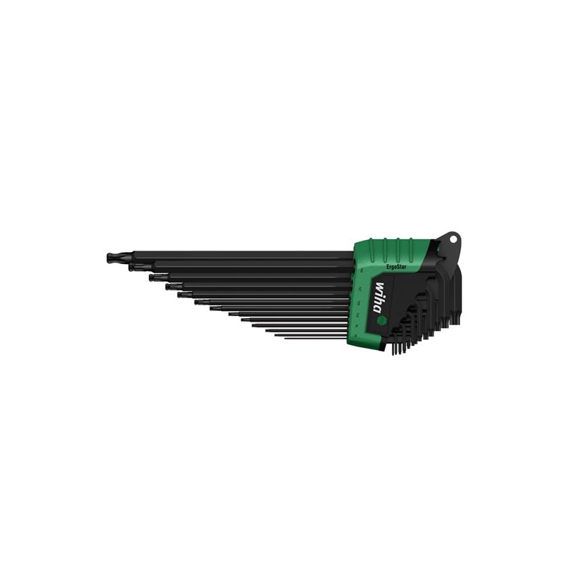 Wiha L-key set in ErgoStar holder TORX® ball end, 13-pcs., black oxidised (36487)
