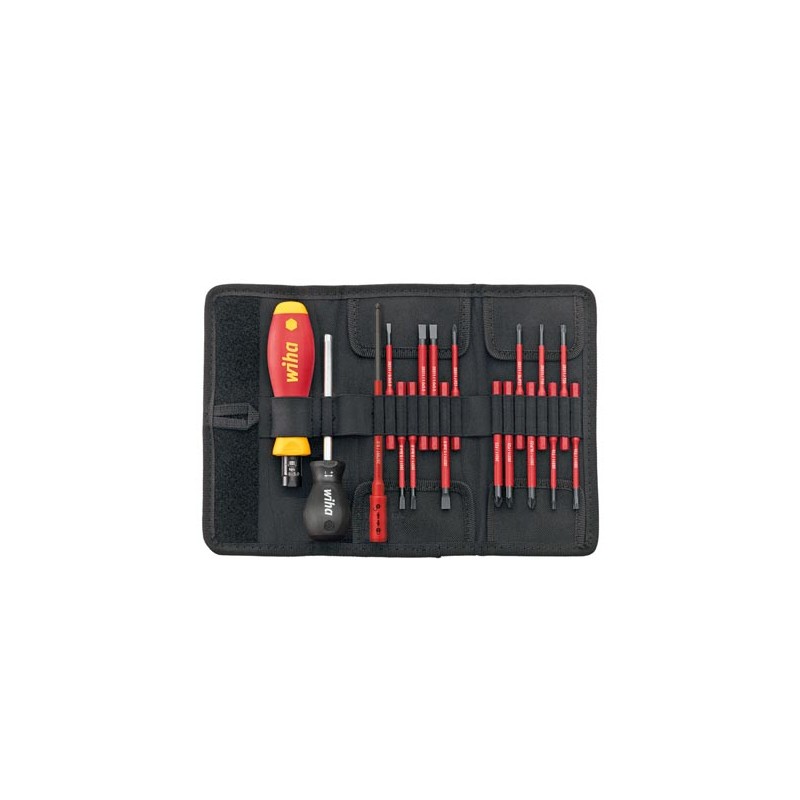 Wiha Torque screwdriver set TorqueVario®-S electric assorted, variably adjustable torque limit, 18-pcs. in bag (36791) 0,8-5,0 N