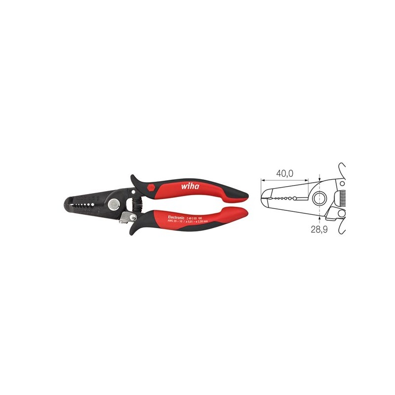 Wiha Stripping pliers Electronic Stripping points 0.8-2.6 mm (36794) 180 mm