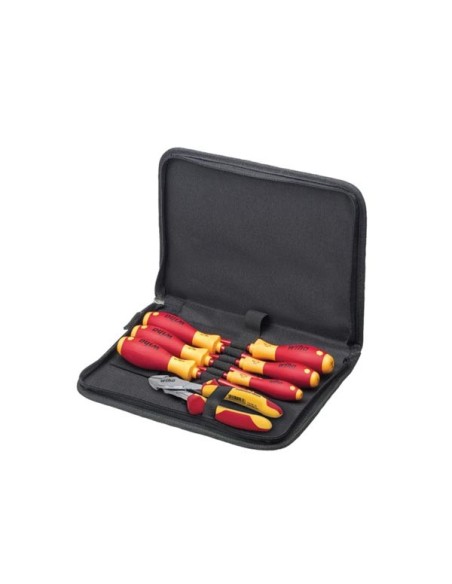 Wiha Tool set electrician screwdriver, heavy-duty diagonal cutters, 7-pcs. in bag (38020)