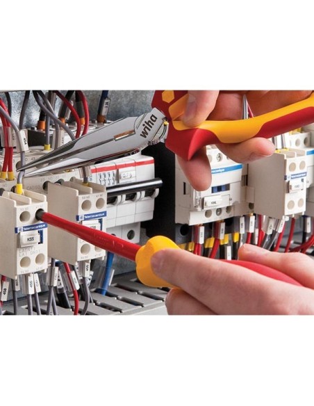 Wiha Gereedschapset elektricien schroevendraaiers, krachtzijkniptang 7-delig in etui (38020)