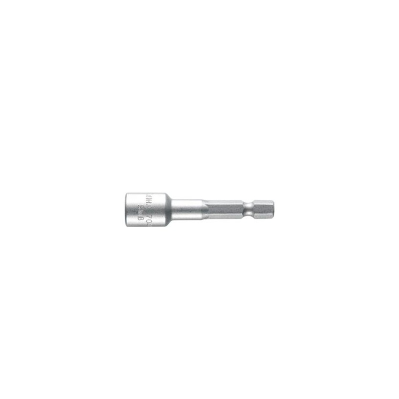 Wiha Douille pour clé à douille magnétique, Standard 55 mm Six pans 1/4" dans un coffret (38722)