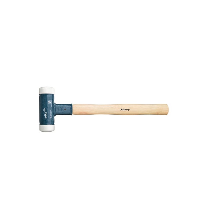 Wiha Soft-faced hammer dead-blow, very hard with hickory wooden handle, round hammer face (39008) 30 mm