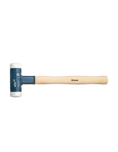 Wiha Soft-faced hammer dead-blow, very hard with hickory wooden handle, round hammer face (39010) 40 mm