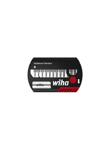 Wiha Juego de bits FlipSelector Standard de 25 mm TORX®, de 13 unid., de 1/4", con clip para el cinturón, en blíster (39056)