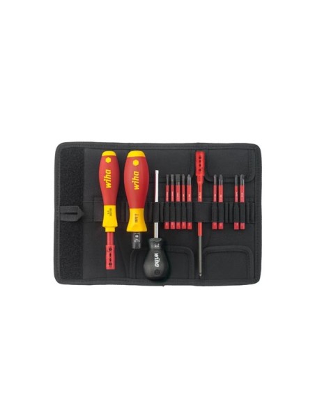 Wiha Jeu de tournevis dynamométriques TorqueVario®-S electric Mélangé 13 pcs à couple limité à réglage variable dans une trousse