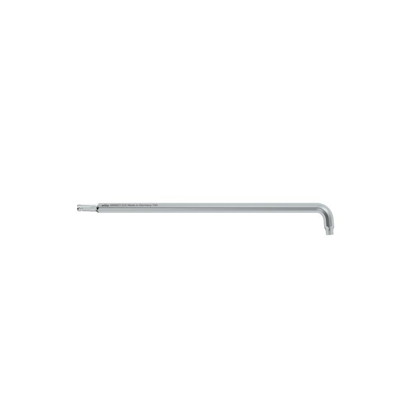 Wiha Stiftschlüssel TORX® Kugelkopf  mit kurzem Schenkel, titansilber  (40971) T10 x 122 mm, 12,0 mm