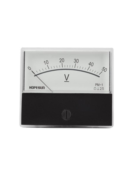 VOLTMETRE ANALOGIQUE DE TABLEAU 50V CC / 70 x 60mm