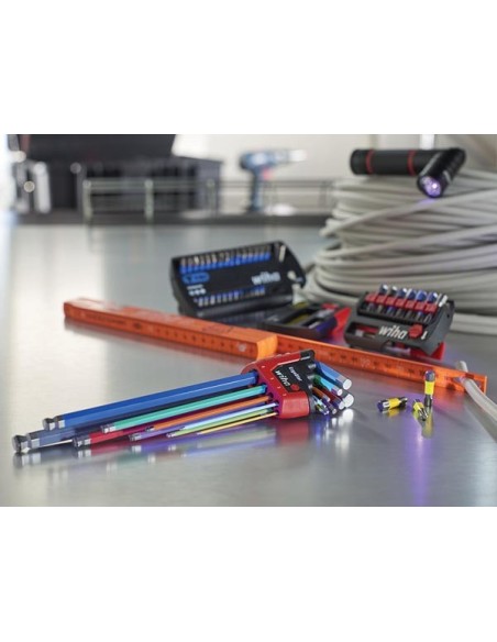 Wiha L-key set in ErgoStar holder hexagonal ball end, 9-pcs. in fluorescent colour (41483)