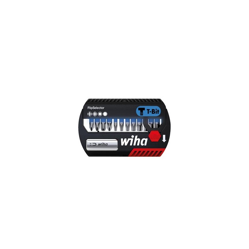 Wiha FlipSelector T bit set, 25 mm assorted 1/4" 13-pcs. (41826)