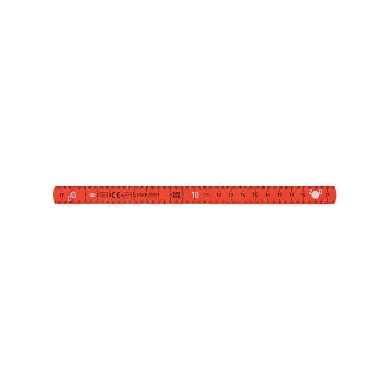 Wiha Elektriker Gliedermaßstab Longlife® 2 m metrisch, 10 Glieder (42068) orange