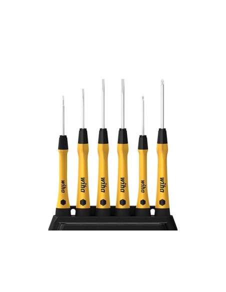 WIHA - JEU DE TOURNEVIS DE PRECISION PICOFINISH® ESD FENTE, PHILLIPS 6 pcs AVEC ETUI