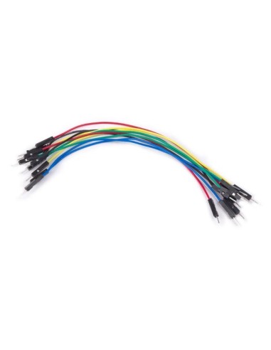 SET OF AWG BREADBOARD JUMPER WIRES - ONE PIN MALE TO MALE - 5.9" (15 cm) - 10 pcs