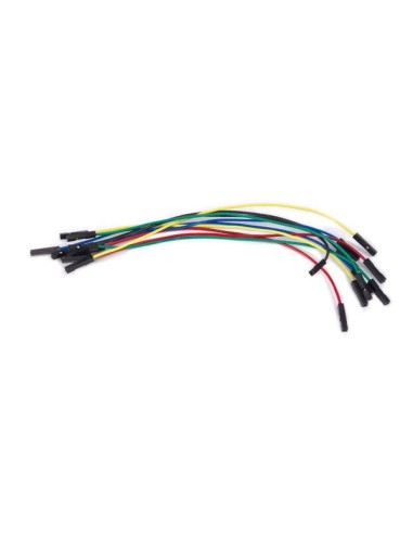 SET OF AWG BREADBOARD JUMPER WIRES - ONE PIN FEMALE TO FEMALE - 5.9" (15 cm) - 10 pcs