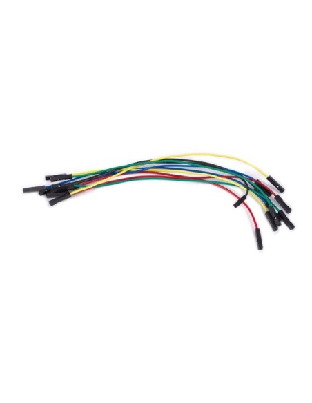 SET OF AWG BREADBOARD JUMPER WIRES - ONE PIN FEMALE TO FEMALE - 5.9" (15 cm) - 10 pcs