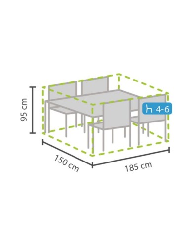 Outdoor cover for rectangular garden set - M