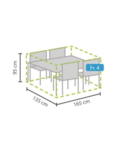 Outdoor cover for rectangular garden set - S
